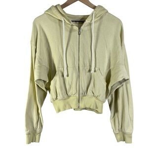 Madewell Womens Hoodie Zip-Front Sweatshirt: Botanical Dye Edition Yellow M